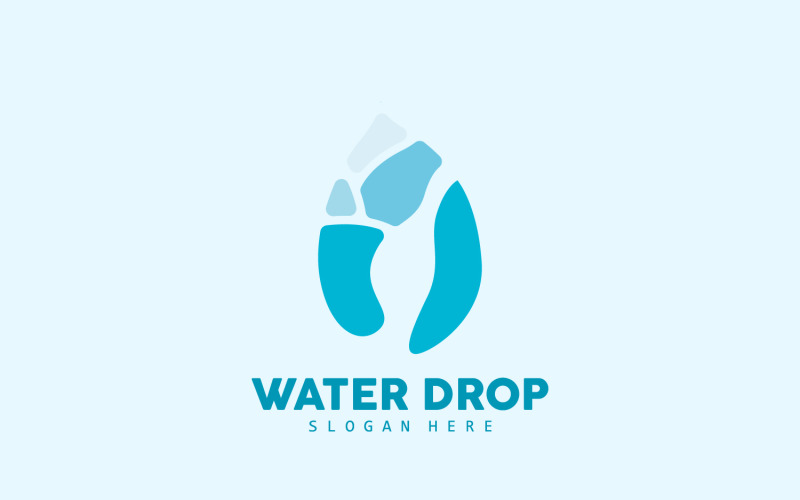 Wassertropfen-Logo Einfacher Vektor V14