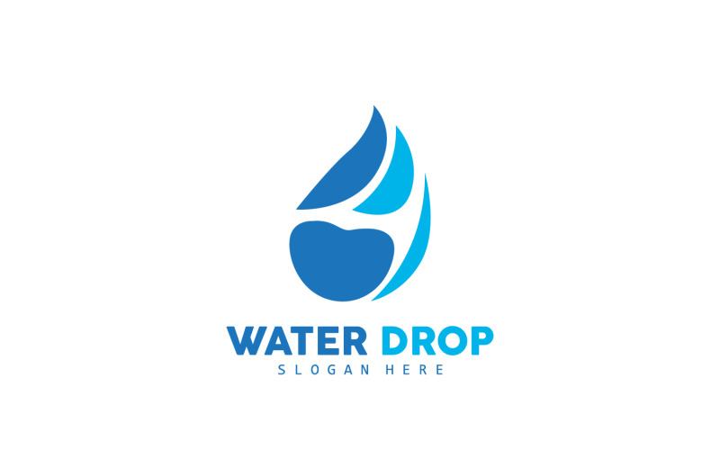 Logotipo de gota de agua Vector simple V3