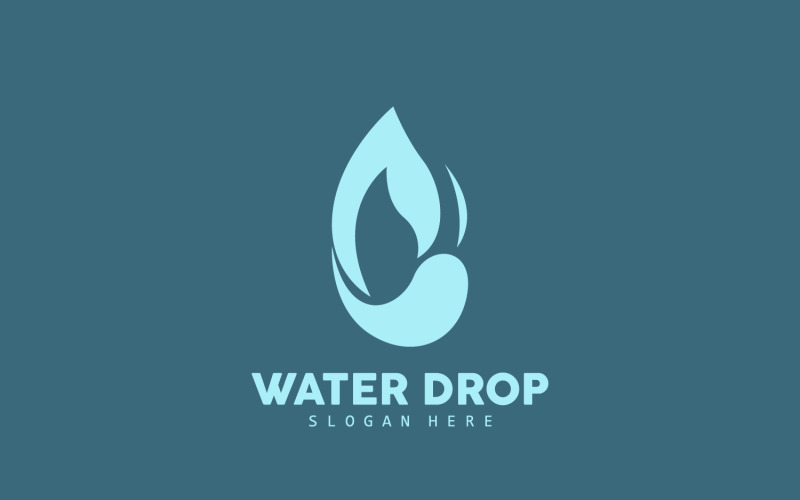 Waterdruppel Logo Eenvoudige Vector V11
