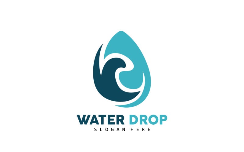 Waterdruppel Logo Eenvoudige Vector V9