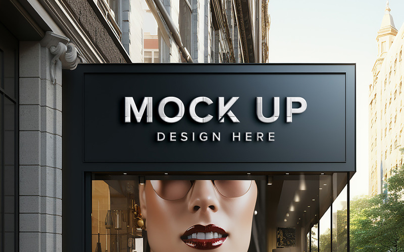 Brading Sign Branding facade sign logo mockup beauty parlour front sign mockup