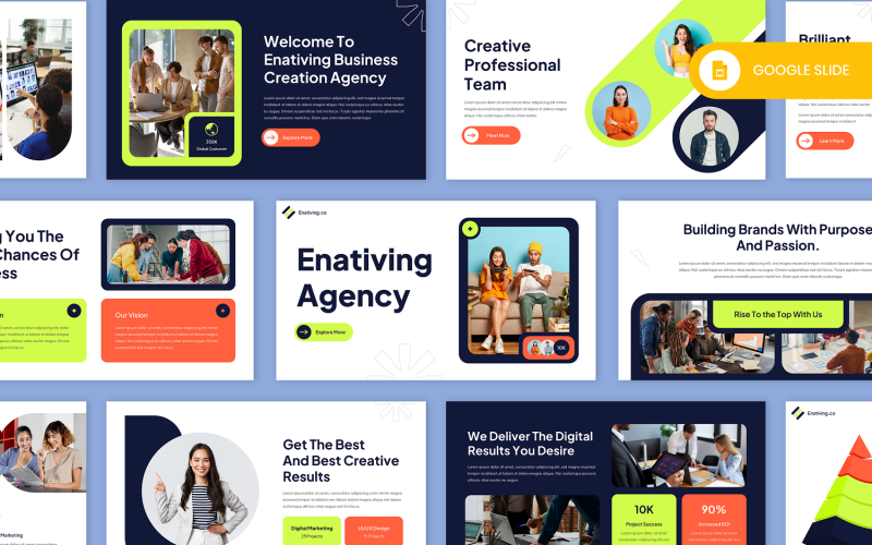Enativing – Google Slide-Vorlage für Kreativagenturen
