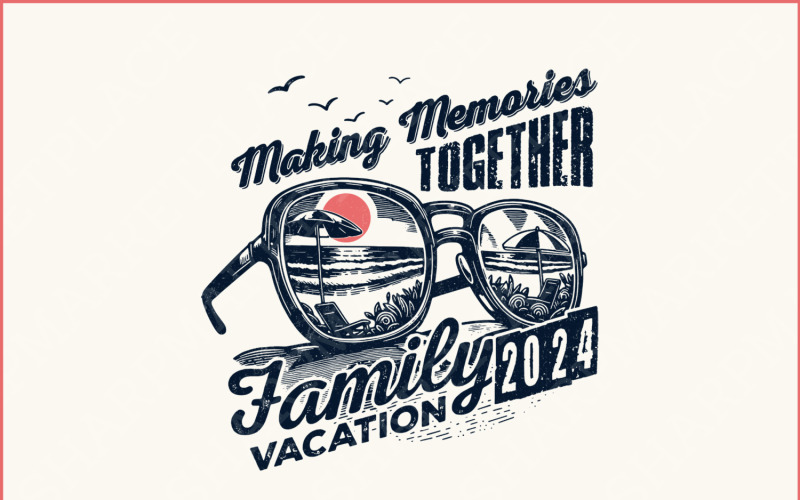 Familienurlaub 2024 PNG, Sommerurlaub, Gemeinsam Erinnerungen schaffen, Familienausflug, Urlaubsshirts