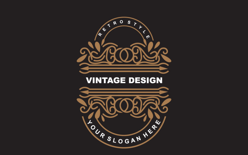 Minimalistyczny ornament w stylu retro w stylu vintage Logo V26