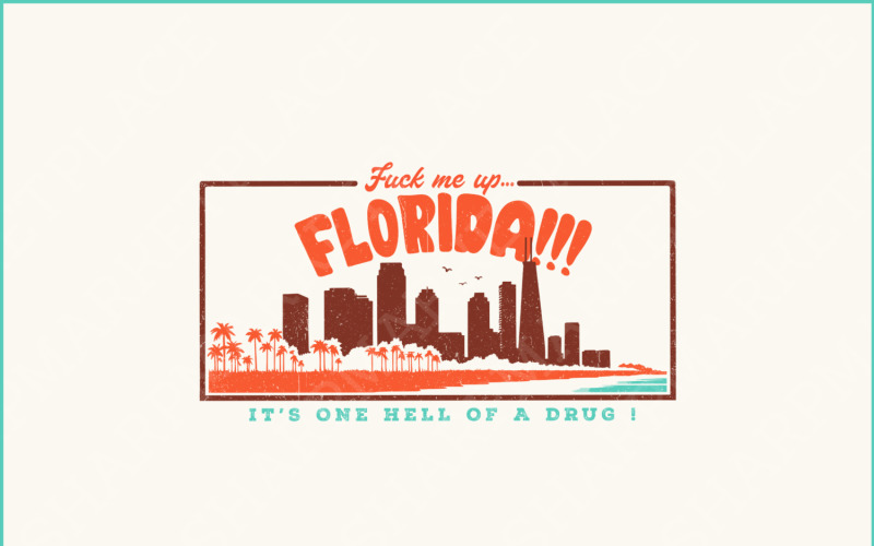 Pieprz mnie Florydo!!! PNG, modny zabawny projekt na Florydzie, letnia wycieczka dla dziewcząt, retro lato