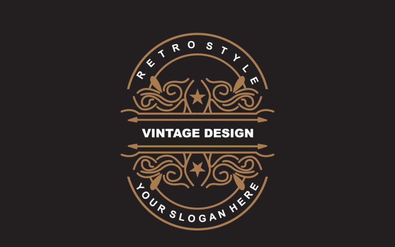 Retro vintage design minimalistisch ornamentlogo V28