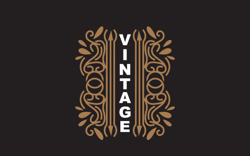 Retro Vintage Design Minimalistisk Ornament Logo V22