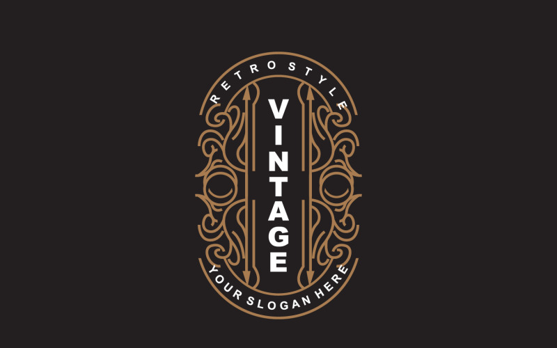 Retro Vintage Design Minimalistisk Ornament Logo V30