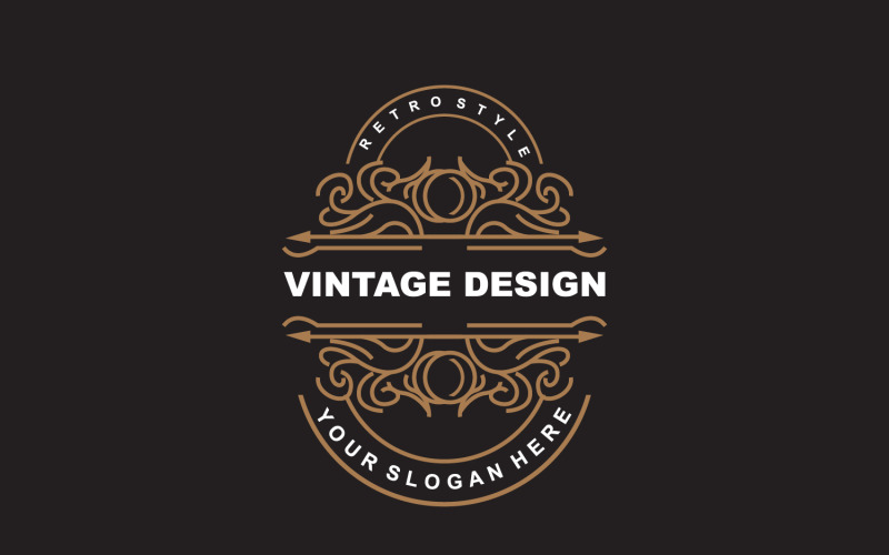 Retro Vintage Tasarım Minimalist Süsleme Logosu V25
