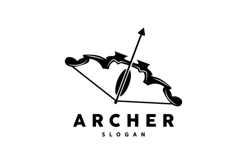 Archer Logo Arrow Vector Jednoduchý DesignV6