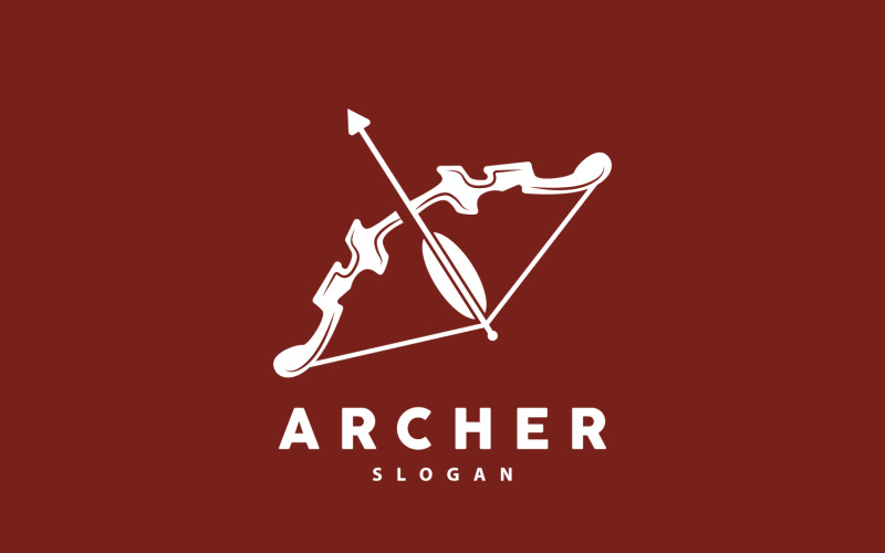 Archer Logo Arrow Vector Jednoduchý DesignV7