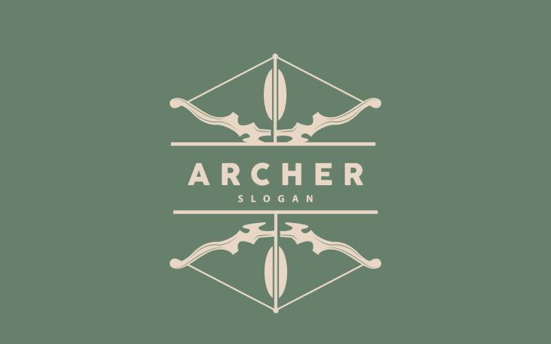 Archer Logo Arrow Vector Jednoduchý DesignV8