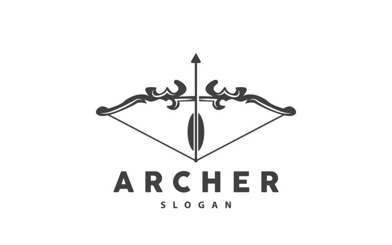 Boogschutter Logo Pijl Vector Eenvoudig DesignV2