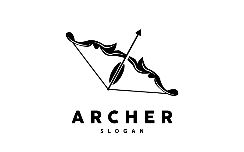 Boogschutter Logo Pijl Vector Eenvoudig DesignV4