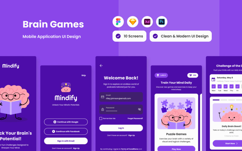 Mindify - aplicativo móvel de jogos cerebrais