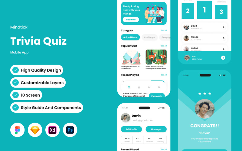Mindtick - Trivia-Quiz-App für Mobilgeräte