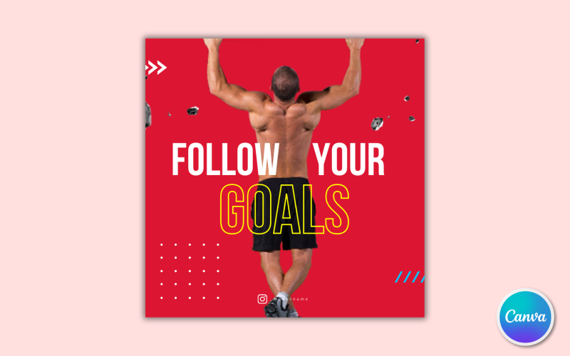 Modelo de mídia social de ginástica e fitness 03 - totalmente editável no Canva