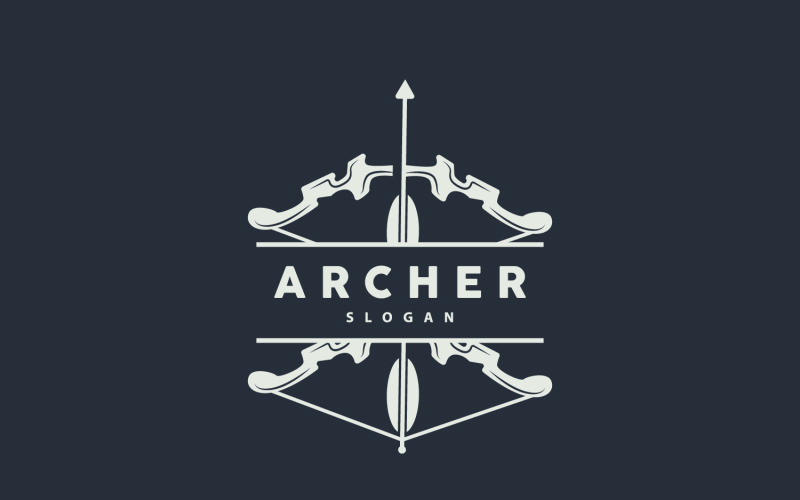 Стрілка Логотип Арчер Вектор Простий Дизайн V14