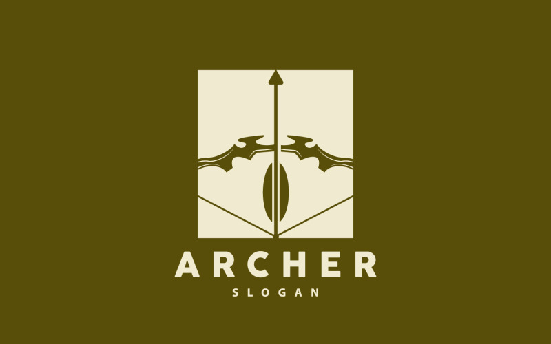 Boogschutter Logo Pijl Vector Eenvoudig DesignV15