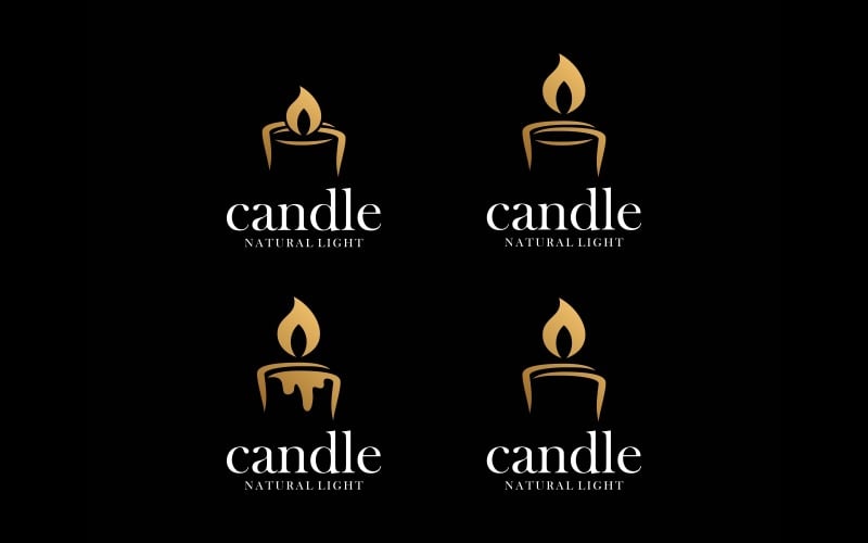 Definir logotipo de luxo à luz de velas