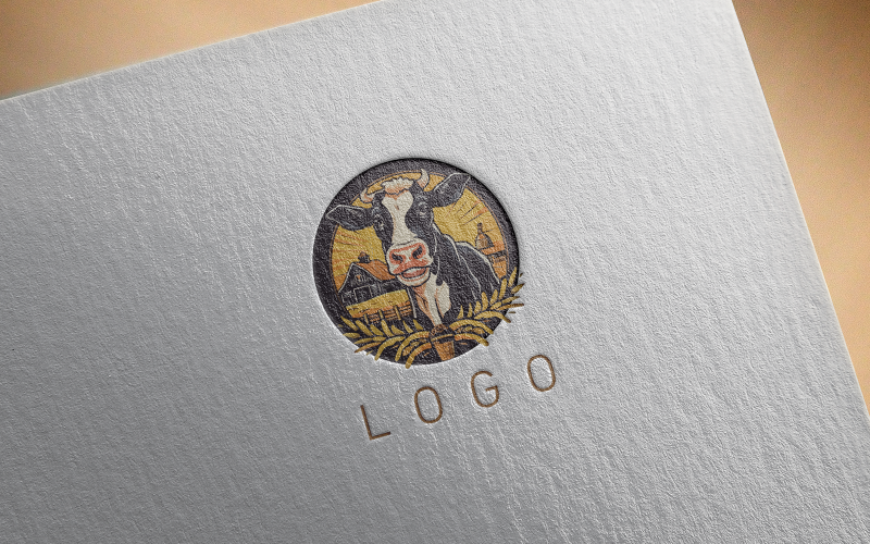Элегантный логотип коровы 7-0154-23