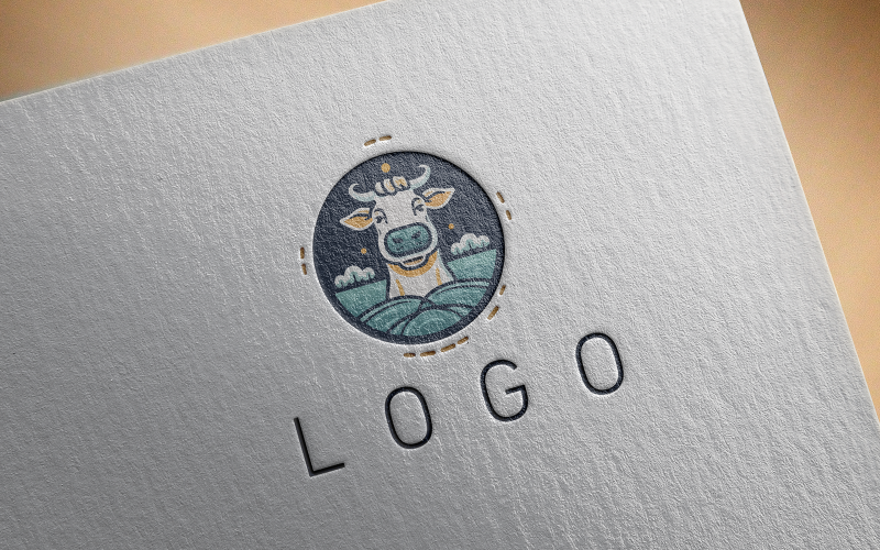 Logotipo de vaca elegante -0148-23