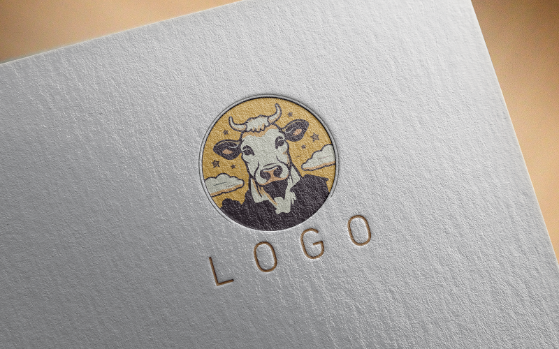 Logotipo De Vaca Elegante 6-0153-23