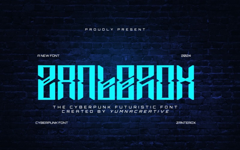 Zanterox - Cyberpunk futuristisch lettertype