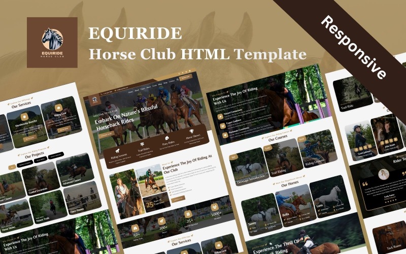 Equiride - Hippische club en manege HTML5-websitesjabloon