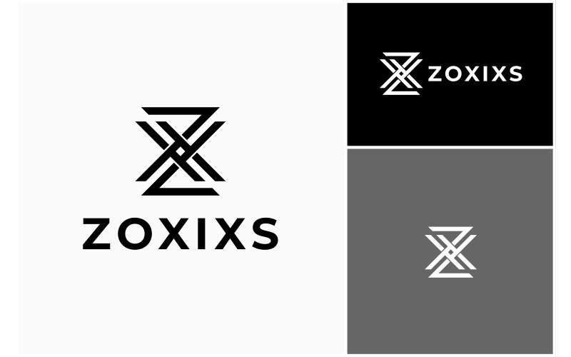 Harf XZ İlk Monogram Logosu