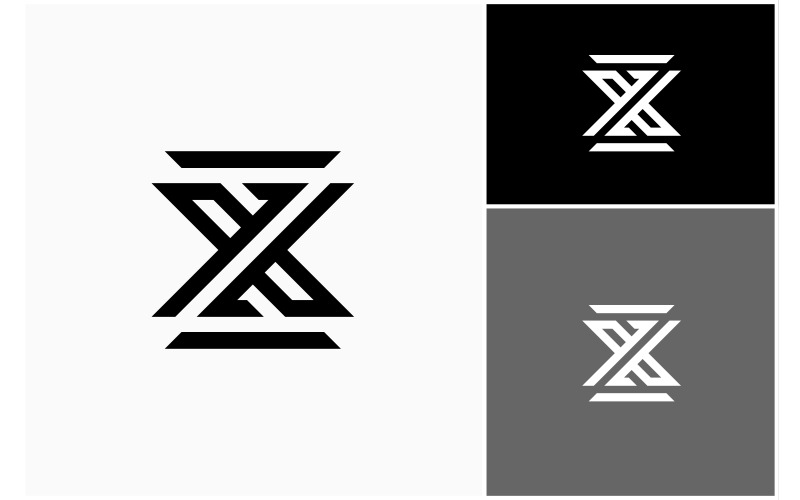 Nowoczesne logo z początkowym monogramem litery XZ
