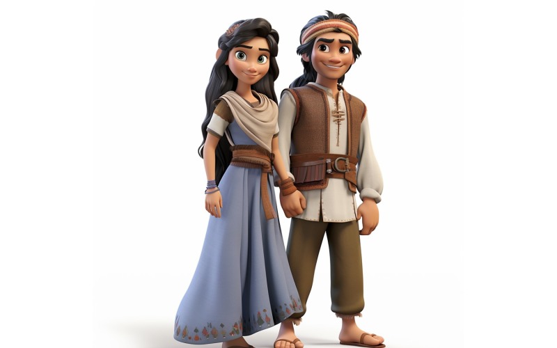 Pojke och flicka par världslopp i traditionell kulturell klänning 237