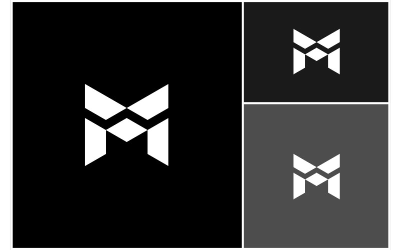 Bokstaven M Monogram Geometrisk Modern Logotyp