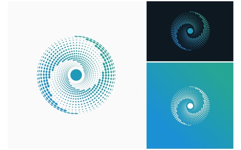 Cercle Sphère Spirale Points Logo