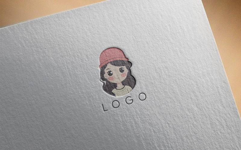 Cute girl logo 13-0386-23