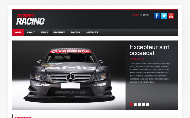 car racing moto cms html шаблон