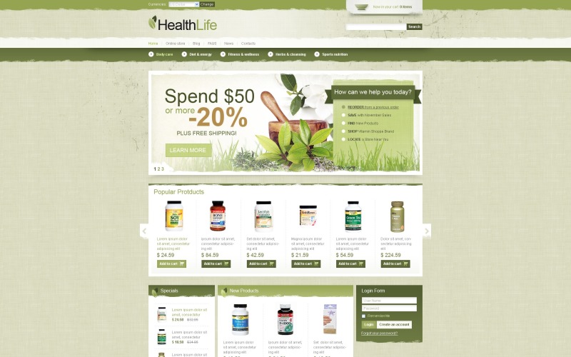 шаблон здорового образа жизни virtuemart