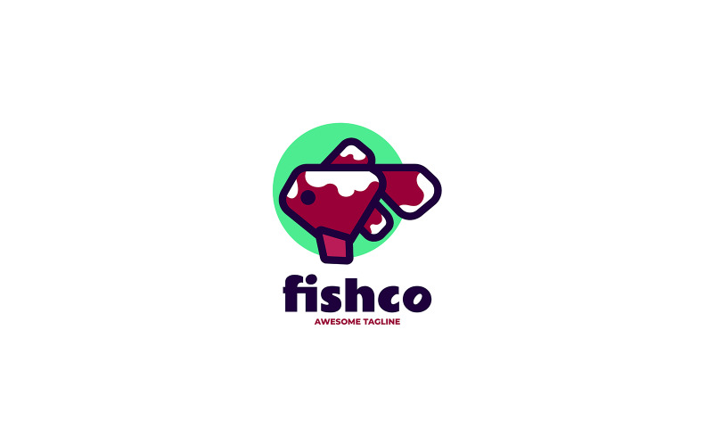 Betta Fisch Einfaches Maskottchen-Logo 3