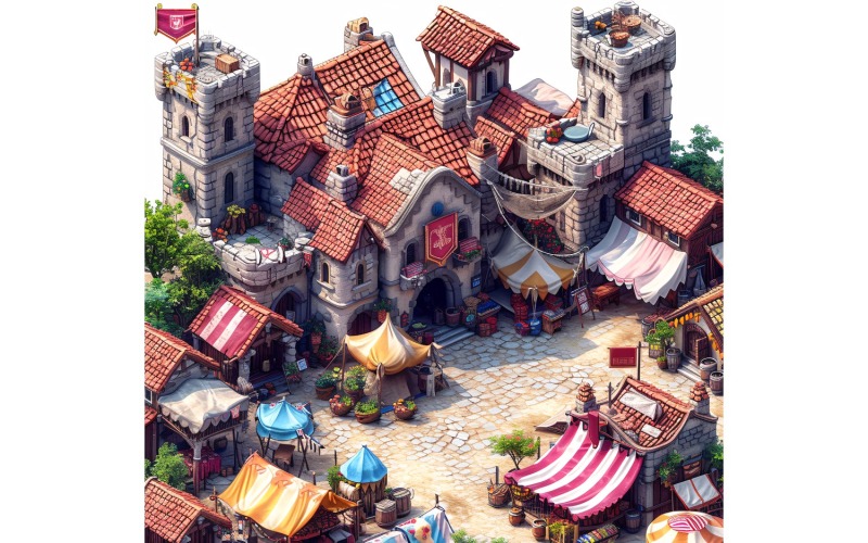 Büyük Pazar Yeri Video Oyunu Varlıkları Seti Sprite Sayfa 10