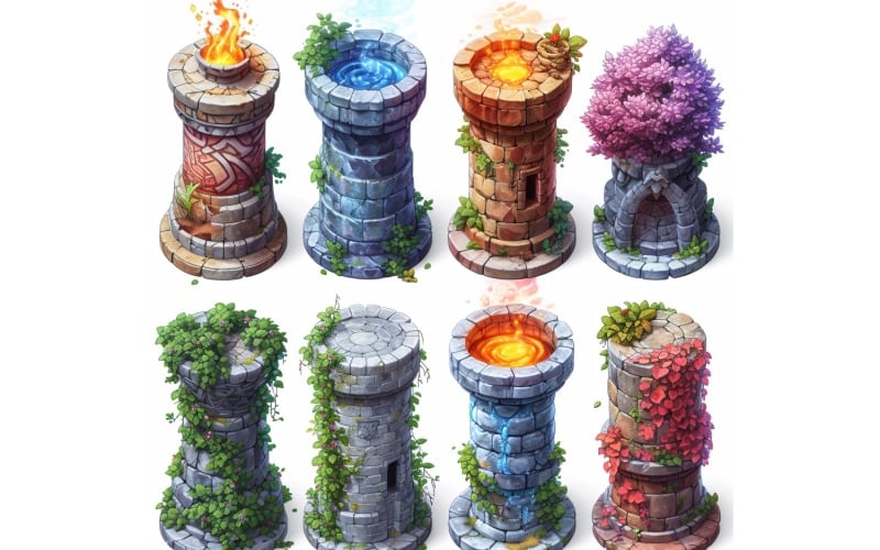 Mage towers Sada prostředků pro videohry Sprite Sheet 2