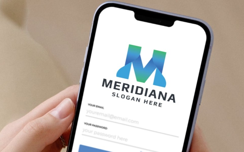 Meridiana Letter M Business Logotyp