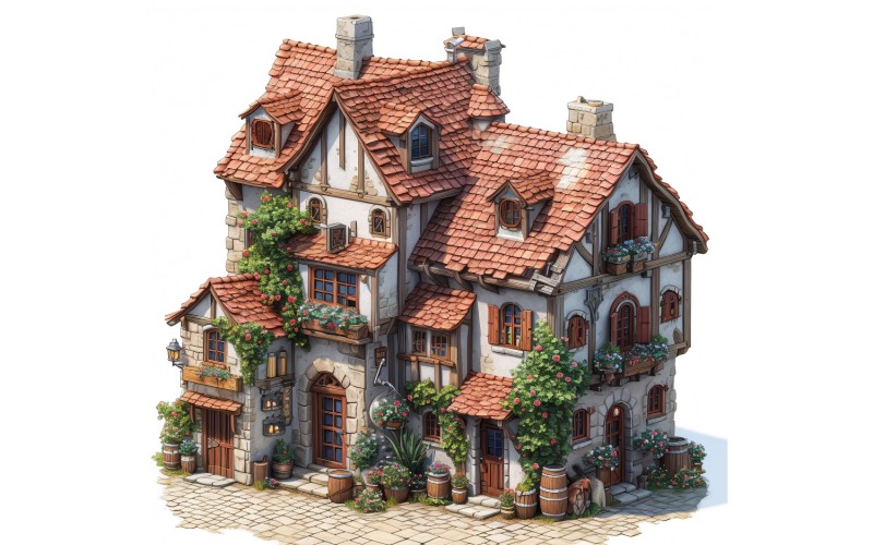 Mittelalterliche Kaserne - Set mit Videospiel-Assets, Sprite Sheet 1