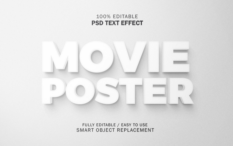 Effet de texte d'affiche de film Photoshop cs3 Psd / Illustration d'effet de texte