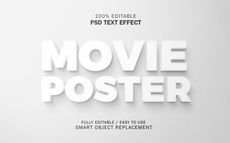 Film Posteri Metin Efekti Photoshop cs3 Psd / Metin Efekti İllüstrasyon