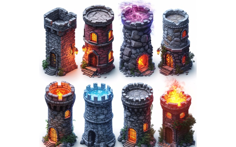 Mage towers Sada prostředků pro videohry Sprite Sheet 8