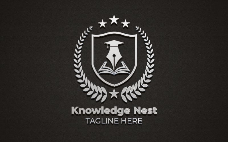 Šablona loga hnízda pro vzdělávání a akademické znalosti