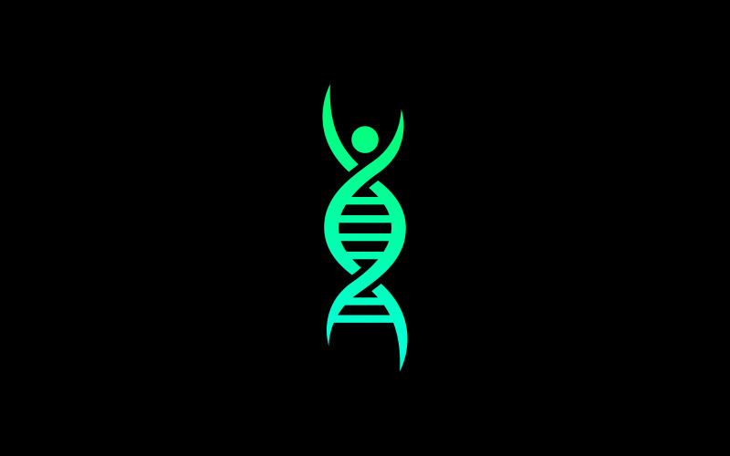 Menselijk DNA-logo ontwerp in Vector