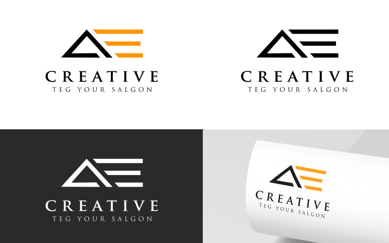 Modèle de logo de lettres AE Création de logo AE psd