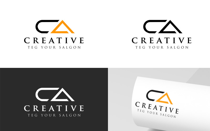 Modèle de logo de lettres CA Création de logo CA PSD