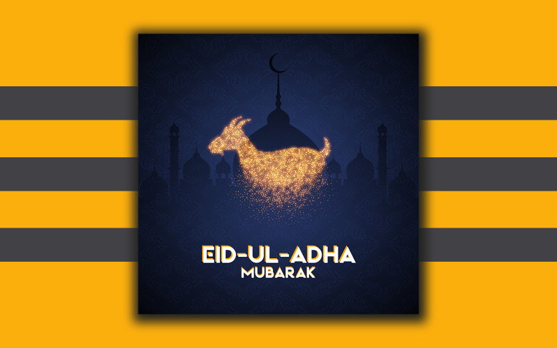 Modelo de design de postagem em mídia social Eid-Al-Adha